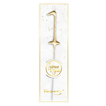 Zimne ognie Triplex cyfra "1" złote TXF801 - 1 szt.