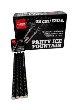 Fontanny tortowe Gaoo 28cm PARTY ICE FOUNTAIN ICE28-S (CZARNE W GWIAZDKI) - 4 szt.