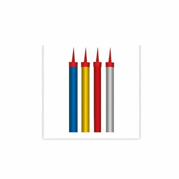 Kolorowe Fontanny tortowe Triplex 12cm SREBRNE ISKRY TXF358-M - 4 szt.