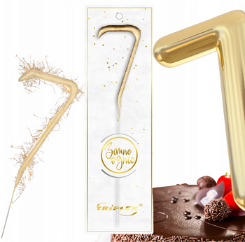 Zimne ognie Triplex cyfra "7" złote TXF807 - 1 szt.