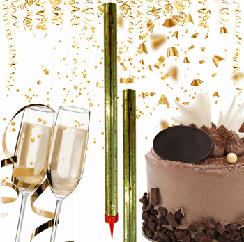 Fontanna tortowa Triplex 25cm ZŁOTA GWIAZDKI TXF354 - 1 szt.